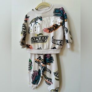 Zara Kids Hot Wheels Mattel Matching Sweatshirt and Sweatpants 18-24 m Boys